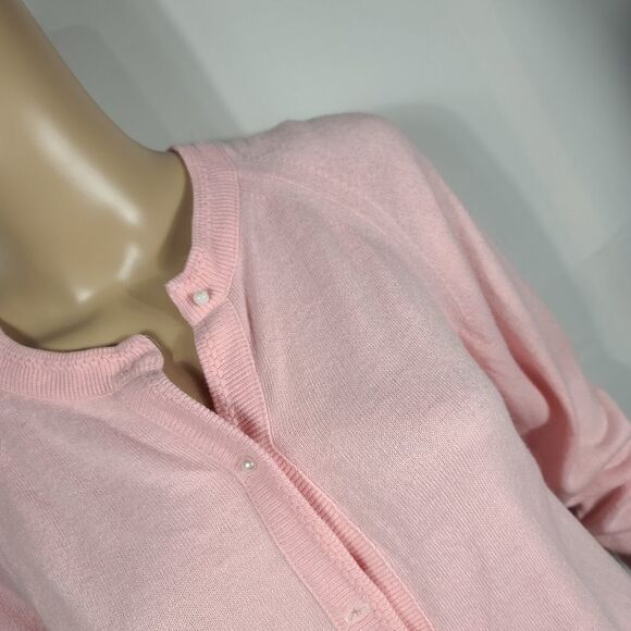 Alicia Vintage 1980s Pearl Button Pink Cardigan - Picture 8 of 13